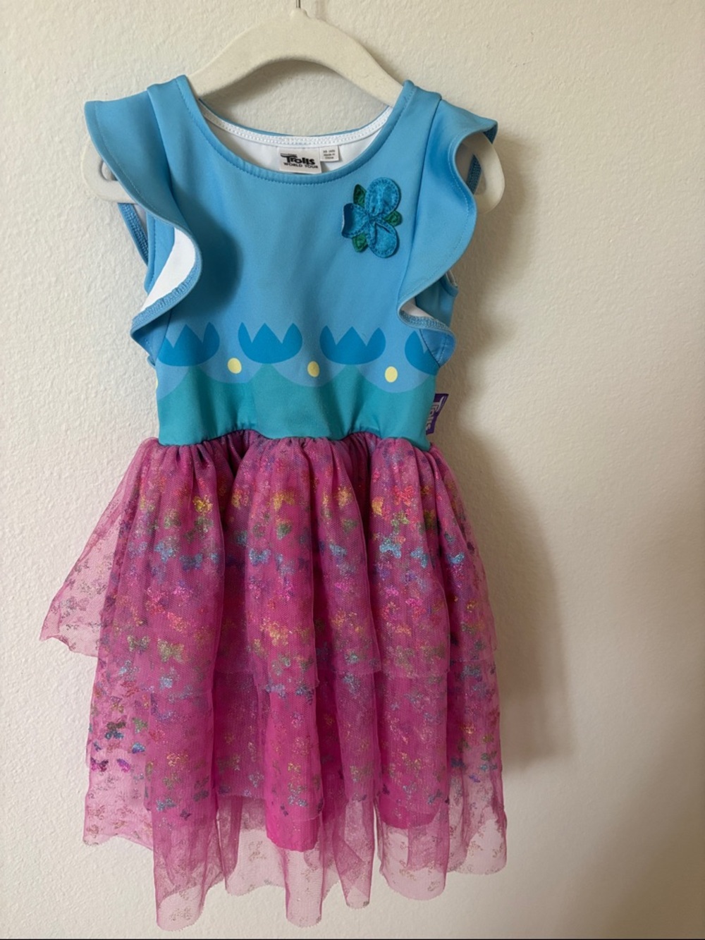 DreamWorks Trolls Blue and Pink Butterfly Tulle Dress Costume